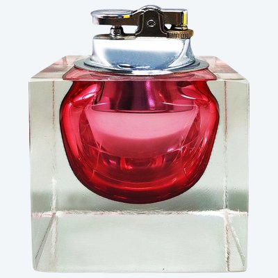 Tischfeuerzeug aus Murano-Sommerso-Glas von Flavio Poli aus den 1960er Jahren. Hergestellt in Italien