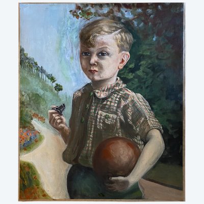 Porträt eines kleinen Jungen. Französische Schule, Mitte des 20. Jahrhunderts.