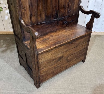 Meuble d'entrée, vestiaire breton en chêne et châtaignier 19ème 