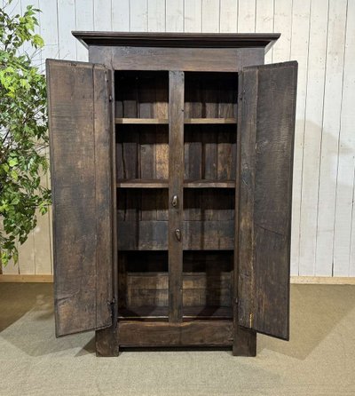Meuble d'entrée, vestiaire breton en chêne et châtaignier 19ème 