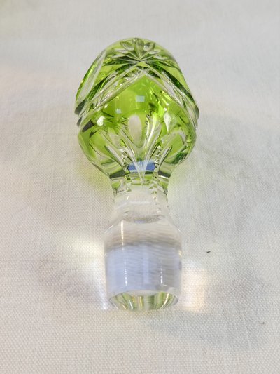 VAL SAINT LAMBERT Green Cut Crystal Decanter, SEVILLA Model