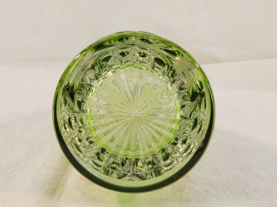 VAL SAINT LAMBERT Green Cut Crystal Decanter, SEVILLA Model