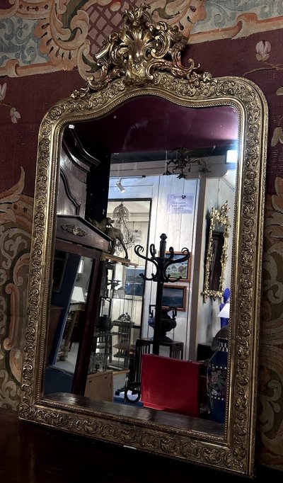 SPECCHIO - LEGNO DORATO - STILE ROCAILLE - FINE DEL XIX SECOLO S