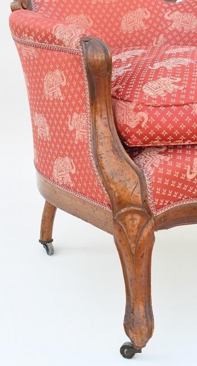 Elephant fabric wingback chair