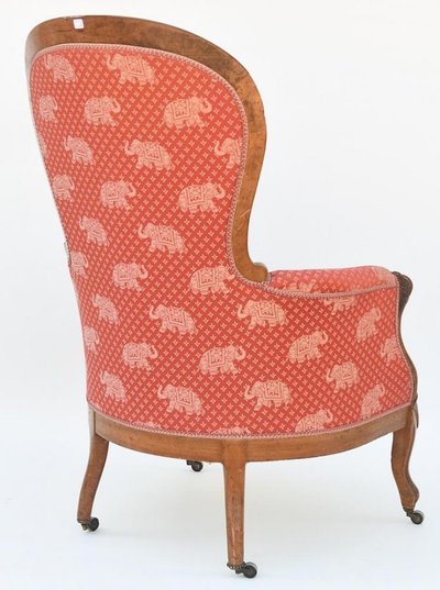 Elephant fabric wingback chair