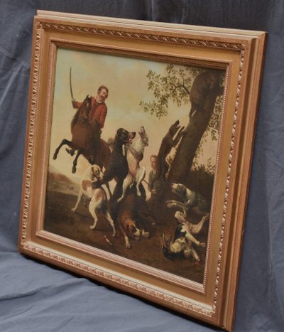 École hollandaise XVIIe siècle – D'après Paulus Potter – Scène de chasse - Huile sur toile