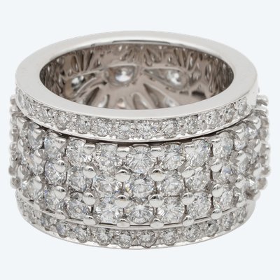Rotating eternity ring in 18k white gold, set with a 6.50 carat diamond, F IF VVS