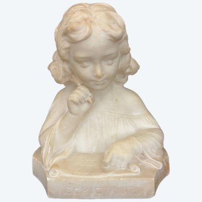 Antike Skulptur aus weißem Marmor – T. Cipriani, 19. Jahrhundert – Allegorie der Heiligen Schrift