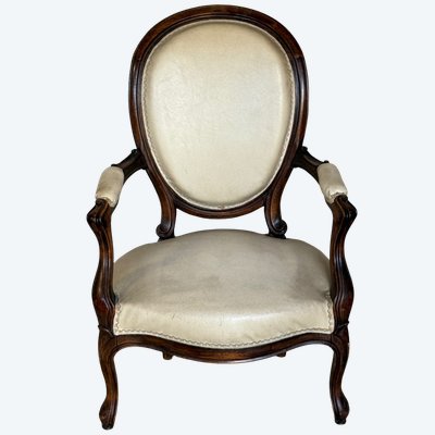 Fauteuil N III SKAI BLANC