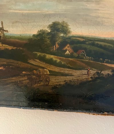 Öl auf Leinwand, ländliche Landschaft