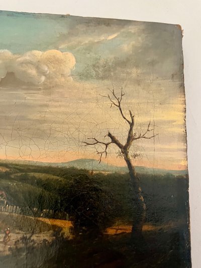Öl auf Leinwand, ländliche Landschaft