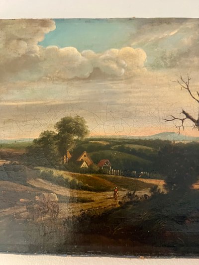 Öl auf Leinwand, ländliche Landschaft