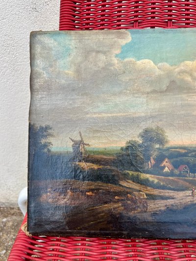 Öl auf Leinwand, ländliche Landschaft