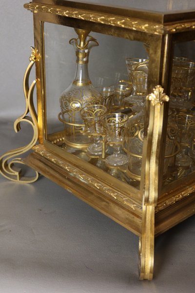 CAVE A LIQUEUR NAPOLEON III EN BRONZE DORE
