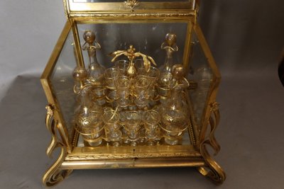 CAVE A LIQUEUR NAPOLEON III EN BRONZE DORE