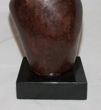 "Modesty" Bronze Sculpture by Xavier Alvarez, 20th Century