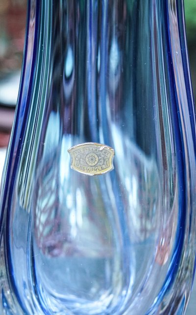 VAL SAINT LAMBERT, Vase cristal massif