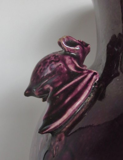 Art Nouveau vase in Longwy earthenware.