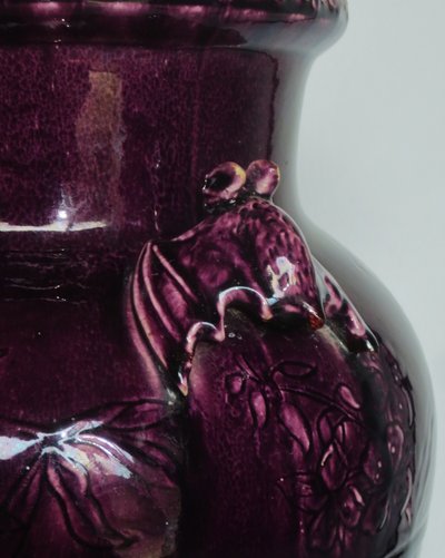 Art Nouveau vase in Longwy earthenware.