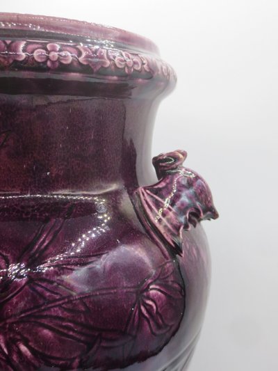 Art Nouveau vase in Longwy earthenware.
