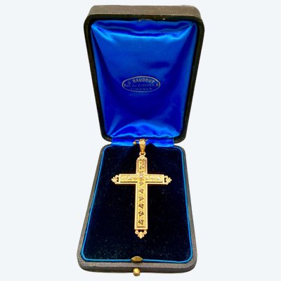 Important gold cross in colors from the Napoleon III era