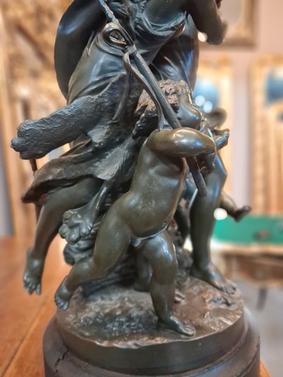 Gruppo scultoreo in bronzo di SCHOENEWERK, 1820/1885