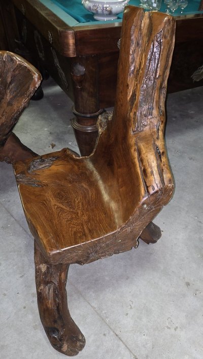 SCULPTURAL SOLID WOOD ARMCHAIR – UNIQUE PIECE, ORGANIC DESIGN