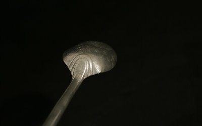 Pewter stew spoon 17th century