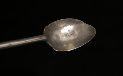 Pewter stew spoon 17th century