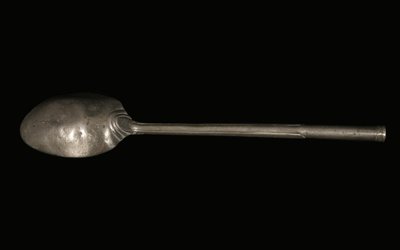 Pewter stew spoon 17th century