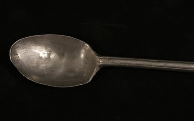Pewter stew spoon 17th century