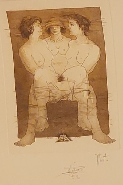 Charles Pasino - (1950 - ..) - 1 watercolor and 2 etchings -