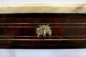 Long Console in Mahogany and Marble, Louis XVI / Directoire transition - 18th century