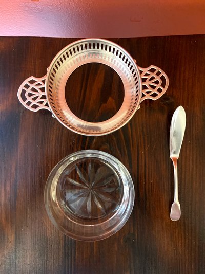 GALLIA butter dish, silverware
