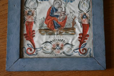 Gouache polychrome Saint Joseph  , école provencale du XVIII
