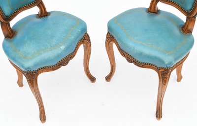 Pair of children's leather chairs