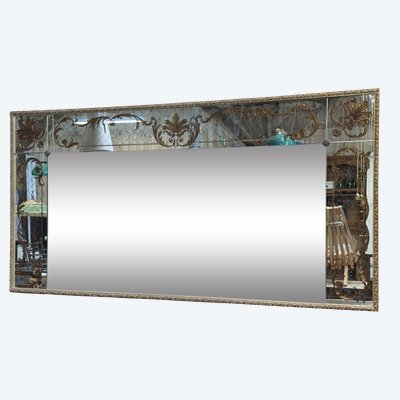 Large 1970s bistro mirror