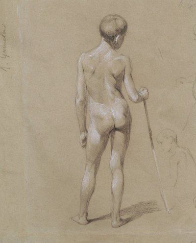 École AUTRICHIENNE du XIXème siècle, Jeune garçon nu de dos