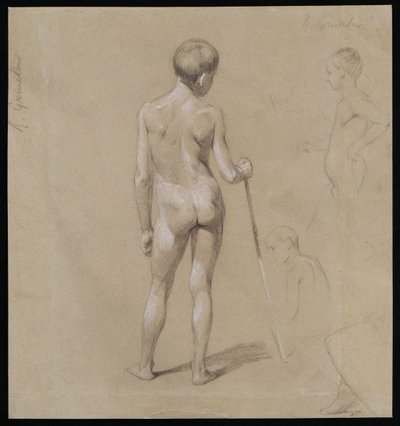 École AUTRICHIENNE du XIXème siècle, Jeune garçon nu de dos