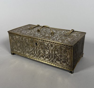 19th century solid silver 950 box in the Neo-Gothic/Renaissance style