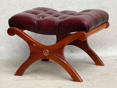 sgabello in pelle inglese