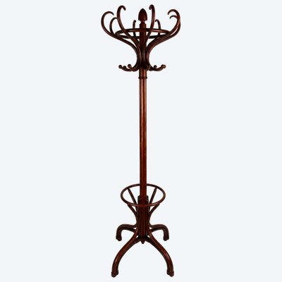 Geschwungener Garderobenständer aus Holz von Gebrüder Thonet, Österreich, um 1905–1910