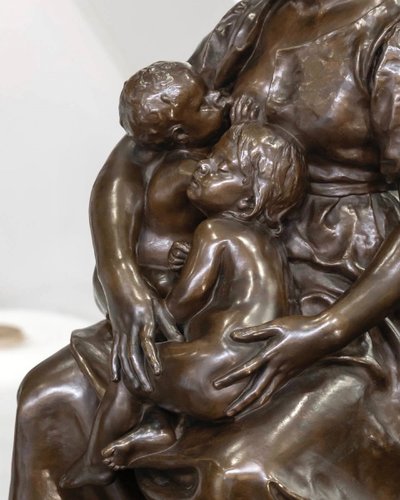 SCULTURA - MATERNITÀ, PAUL DUBOIS (1829-1905) - BRONZO