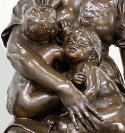 SCULTURA - MATERNITÀ, PAUL DUBOIS (1829-1905) - BRONZO