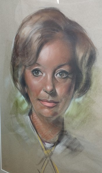 Portrait of a woman, pastel circa 1950