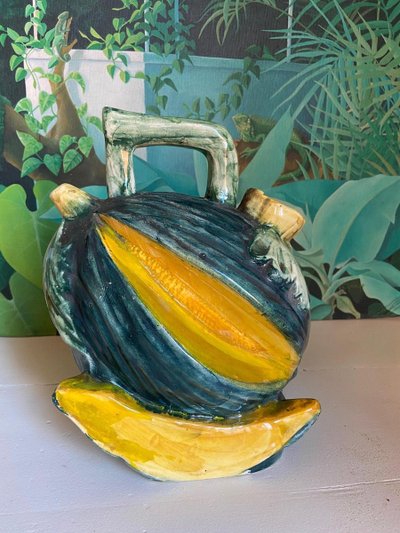 Ceramic Watermelon Trompe-l'oeil Pitcher, Spain, 1960