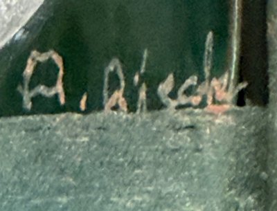 Glasvase, signiert von Anatole Rieke