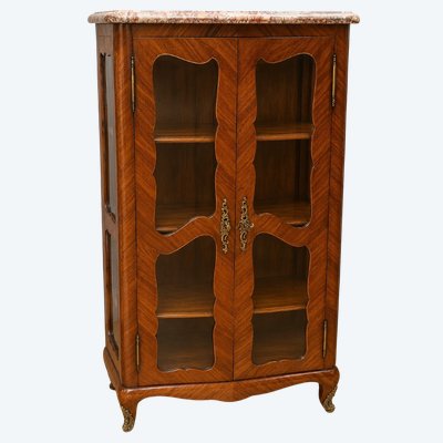 VINTAGE LOUIS XV DISPLAY CABINET IN INLAYED ROSEWOOD