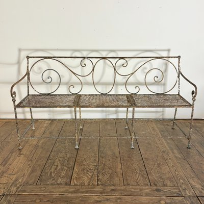 19th-Century Riveted Wrought-Iron Bench