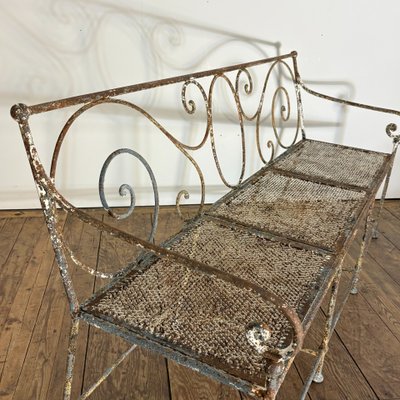 19th-Century Riveted Wrought-Iron Bench